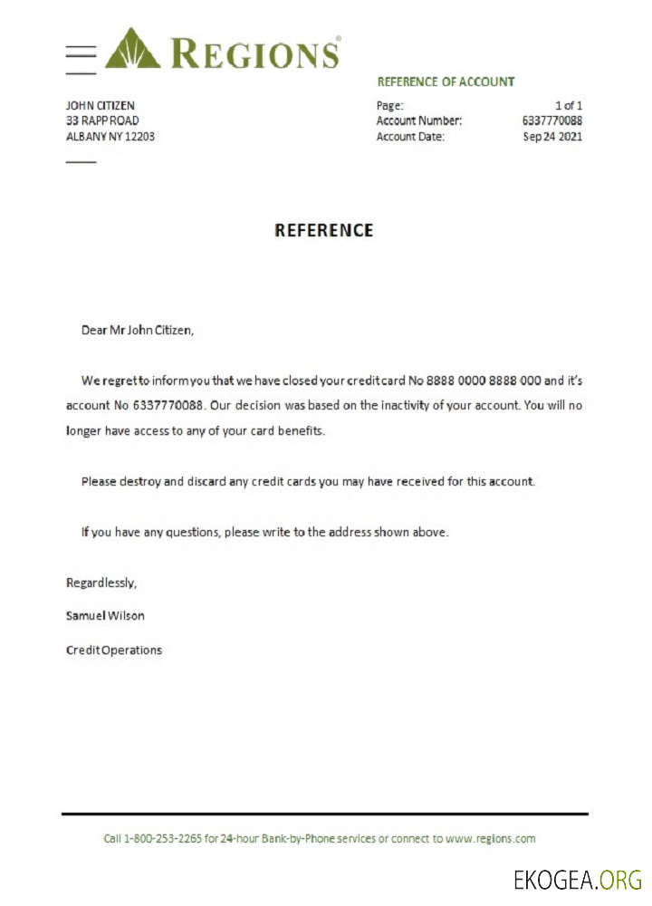 Référence USA , Regions , closure